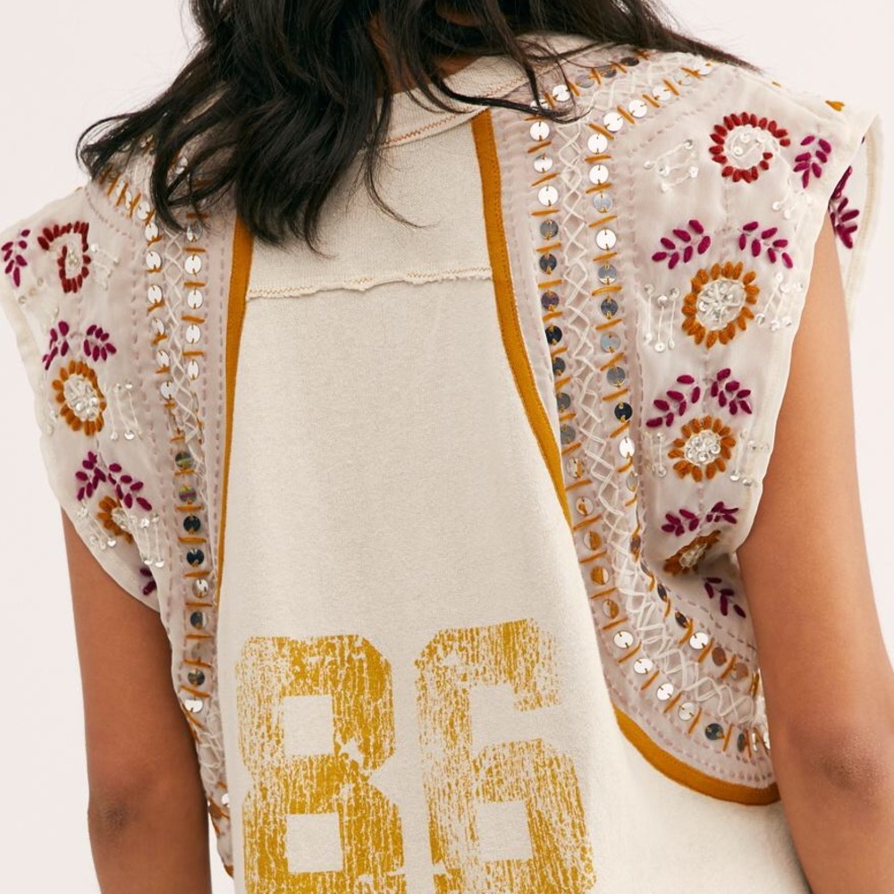 New Free People Summer Nights Los Angeles Sequins - Picture 4 of 9